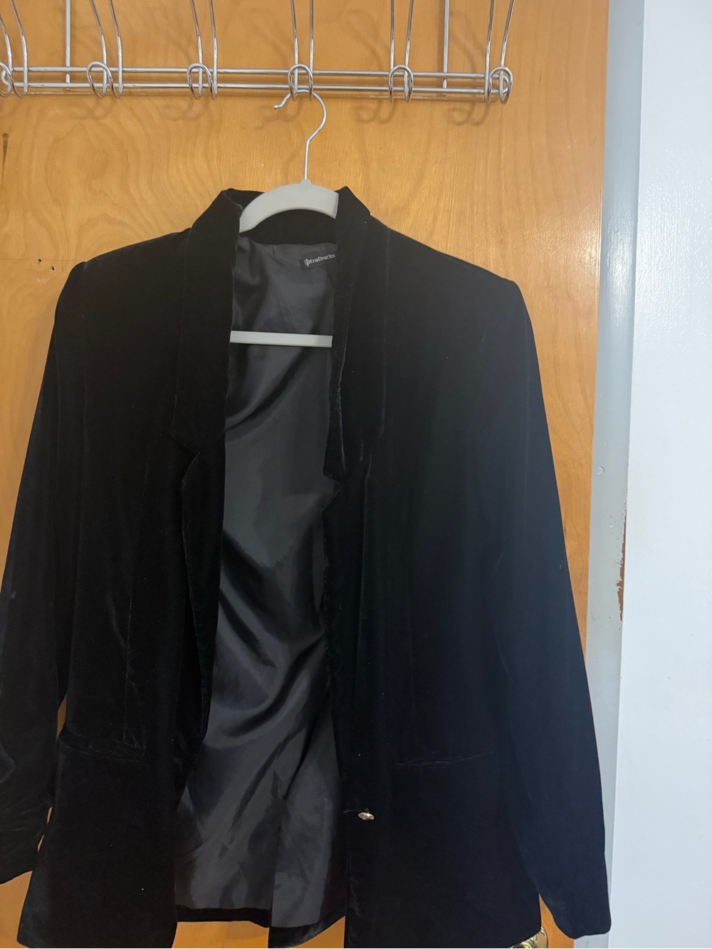 stradivarius Black Velvet Blazer Jacket